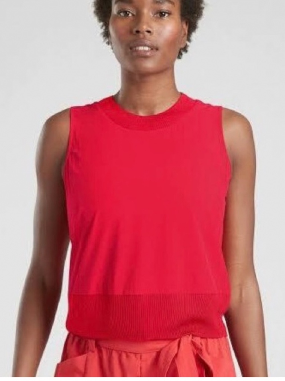 Athleta Zephyr Shell Tank Red